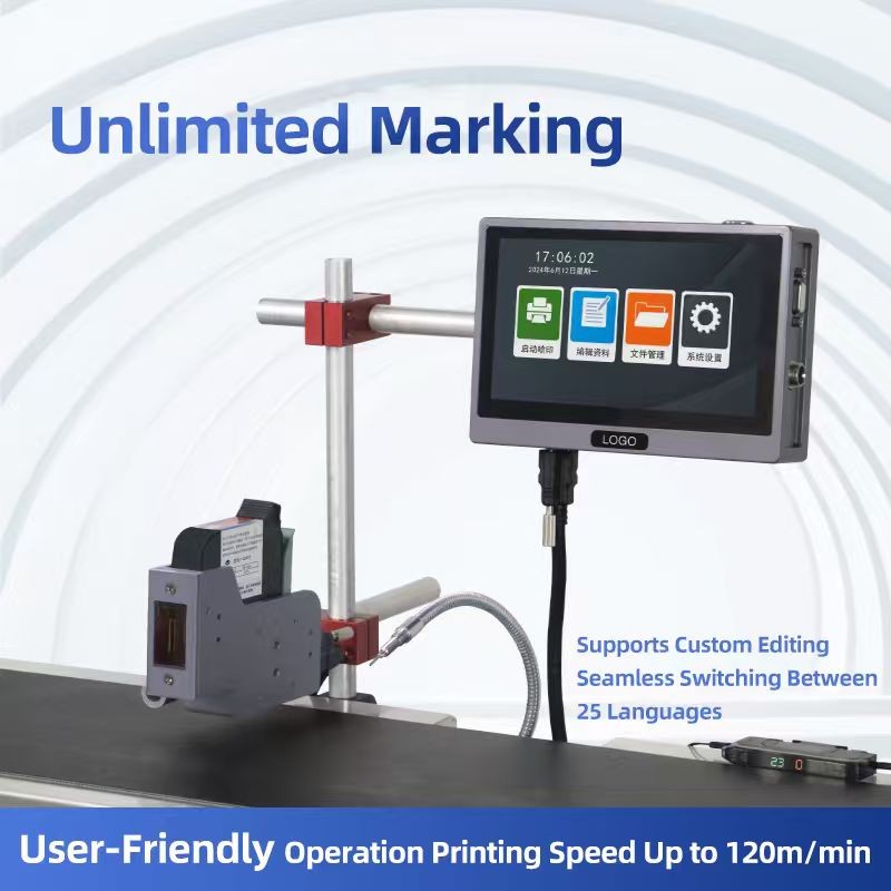25.4mm Online Inkjet Printer 12.7Mm Hd Touch Screen Date Batch Number Barcode