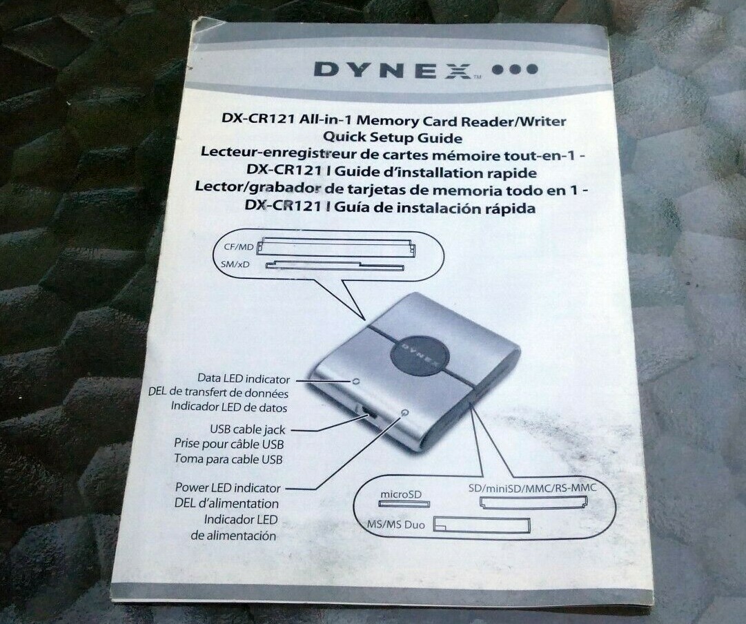 Dynex All-in-1 Memory Card Reader  Guide DX-CR121