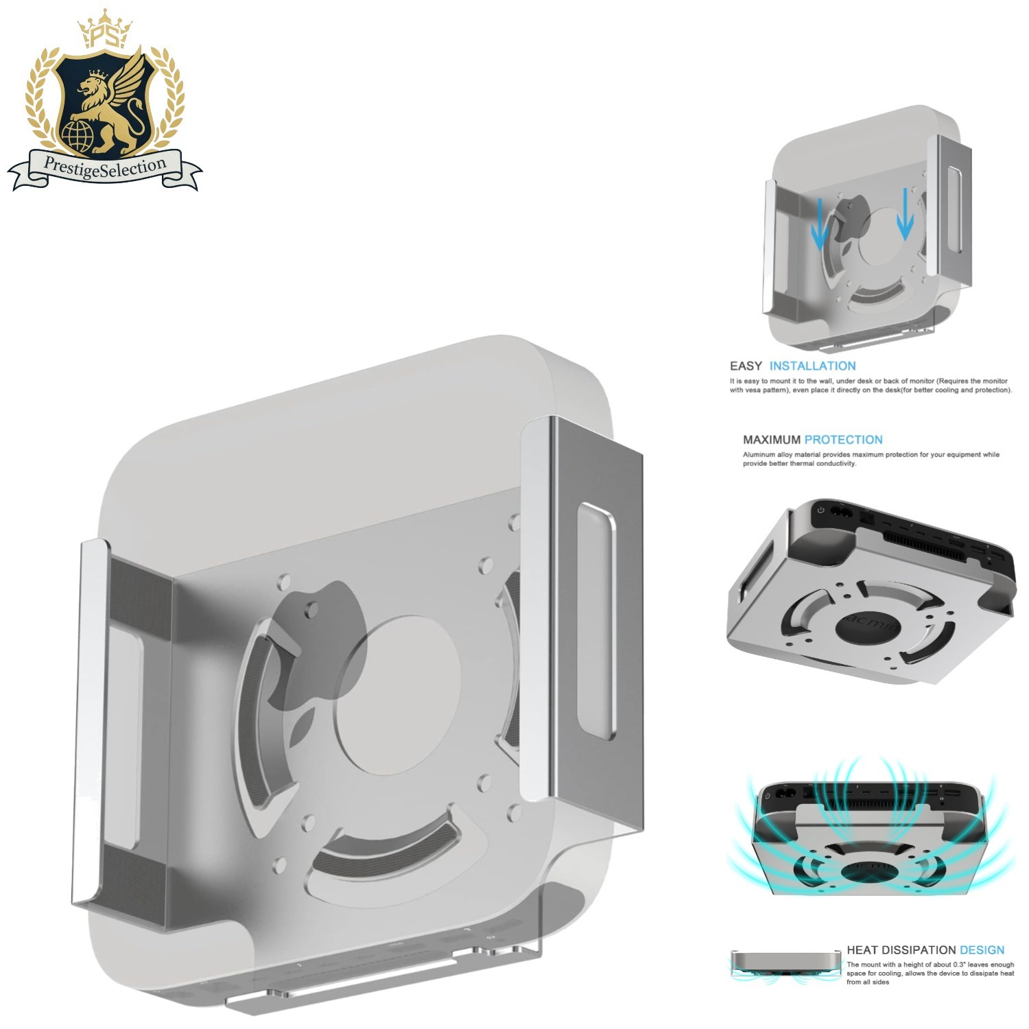 Sturdy Under Desk & Wall Mount for Mac Mini M1/M2: Space Saver & Scratch Guard