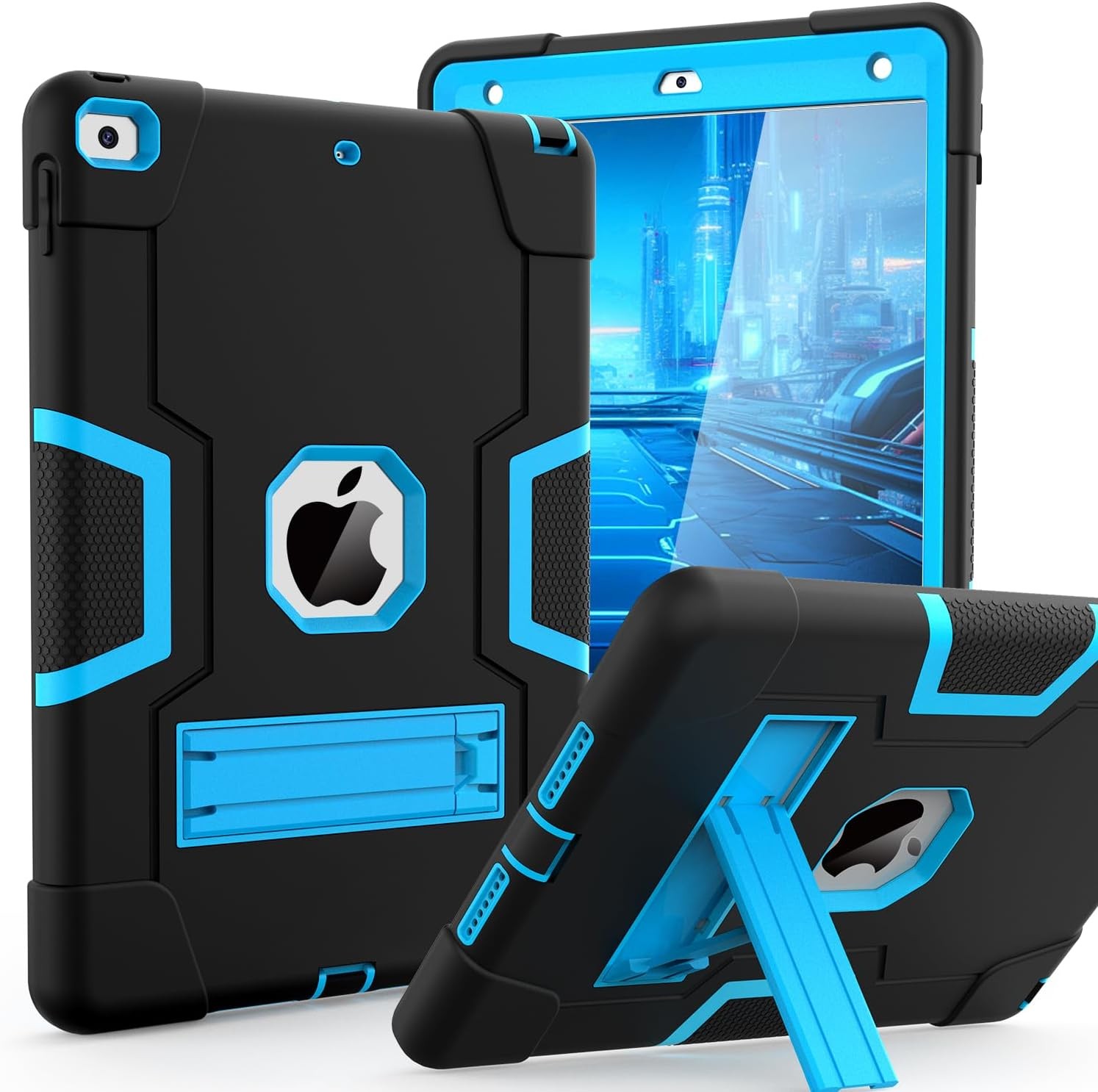 Cantis Case for ipad 9th Generation/ 8th 7th Black+Blue 