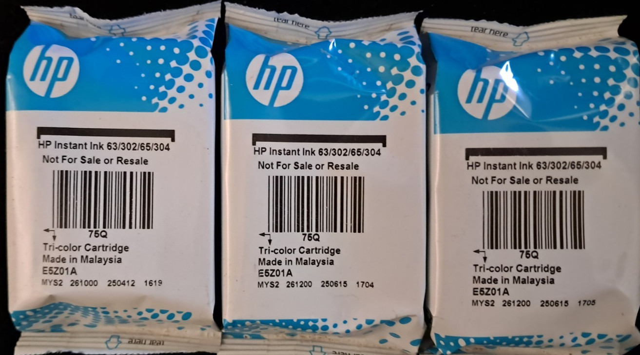 NEW 3 Cartridges Available - HP Tricolor Ink Cartridge 63/302/65/304