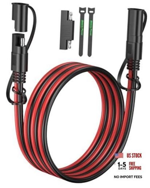 SAE Extension Cable 16AWG, 10Ft SAE to SAE Extension Cord DC Power Black&Red 1