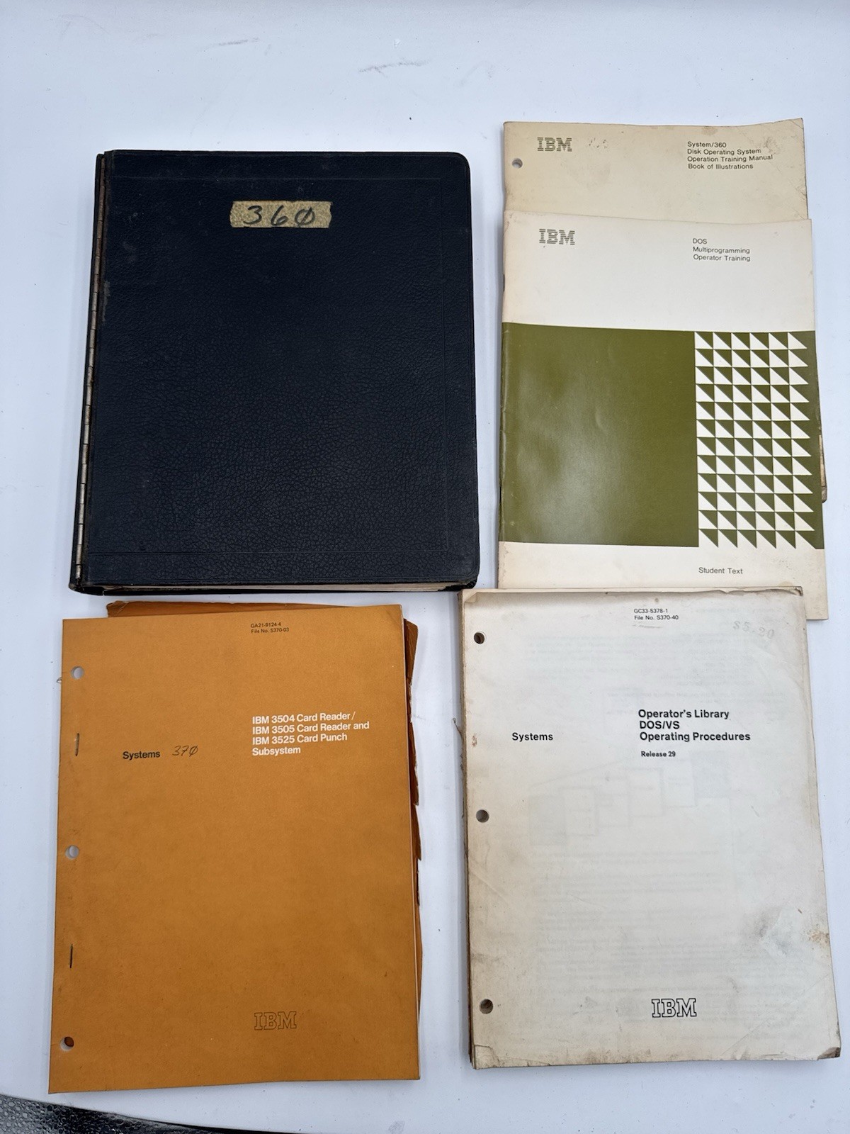 IBM System 360 Dos VS 3504 3505 3525 Card Reader Manuals Vintage Rare