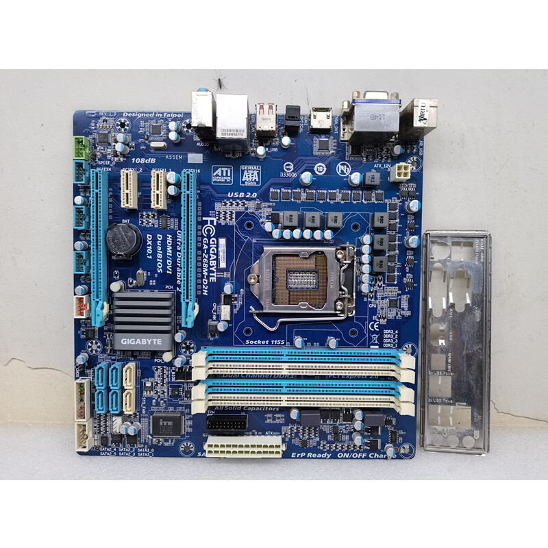 For Gigabyte DDR3 1155 Pin Z68 Motherboard GA-Z68M-D2H   DVI VGA Tested OK
