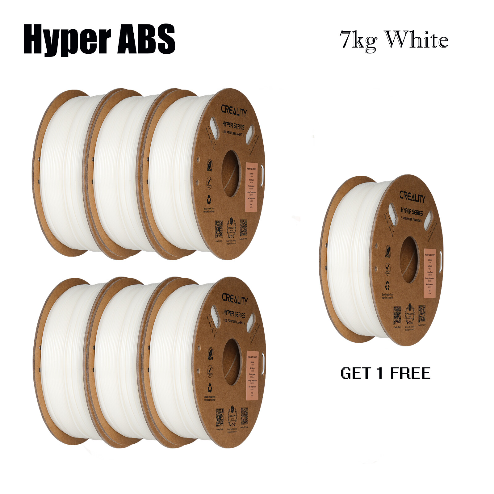 Creality Hyper ABS & Hyper PLA & Ender Fast PLA 3D Printer Filaments Bundle