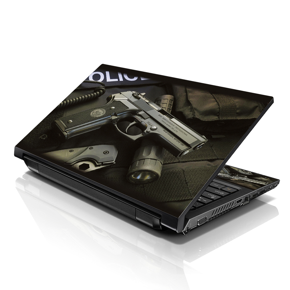 LSS 13" to 16" Laptop Skin Sticker Decal Notebook Cover for PC, Police Gun Plane