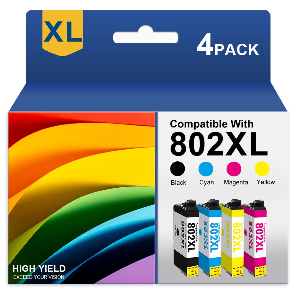 4P 802 XL Ink Cartridges For Epson WorkForce Pro WF-4720 WF-4730 WF-4734 WF-4740