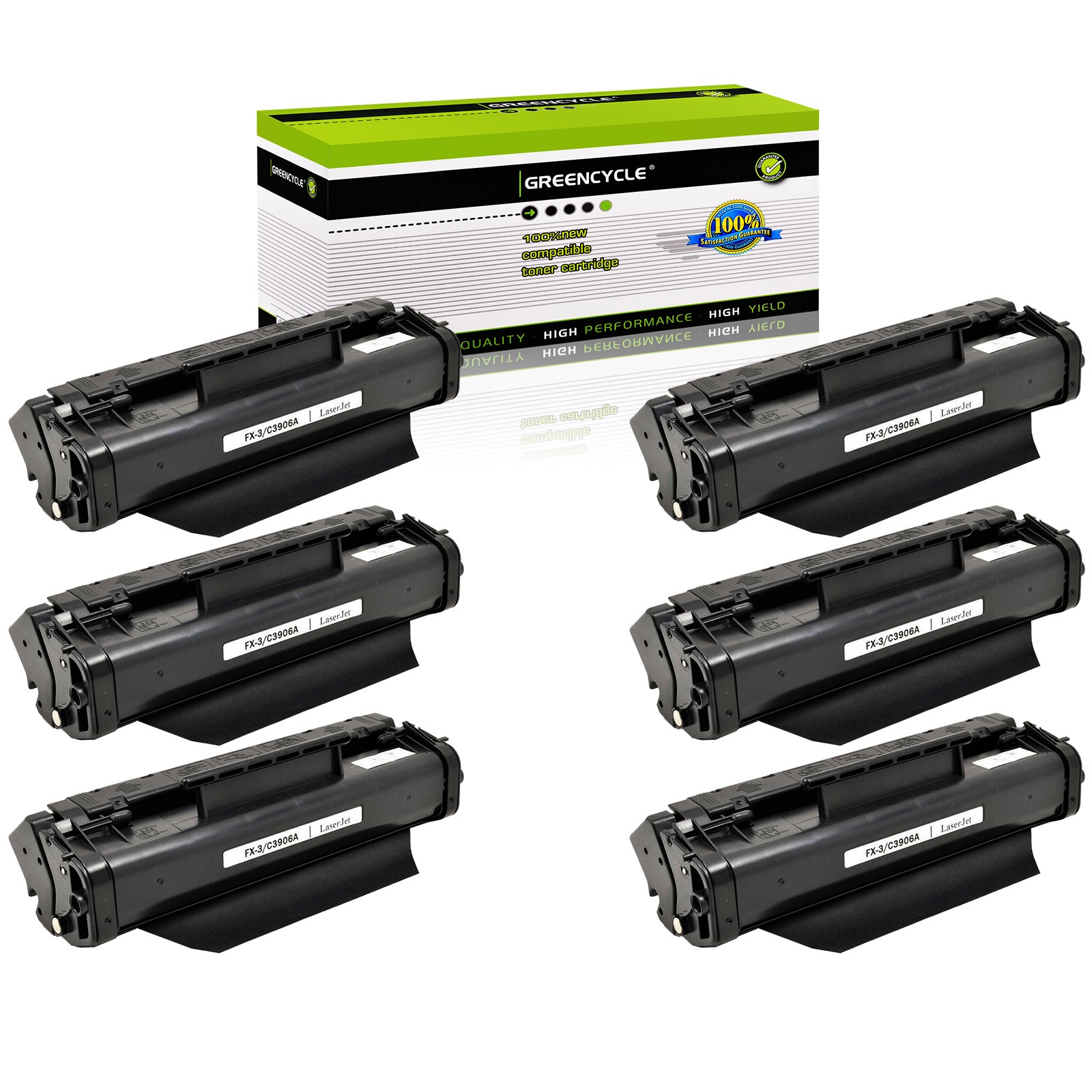 6PK Toner Compatible with Canon FX-3 Multipass L600 L6000 FAX L350 L4500 L6000