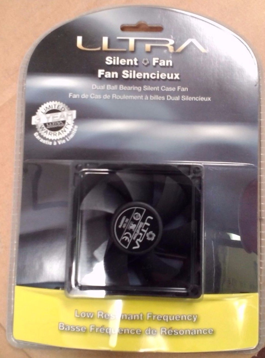 ULTRA ULT40136 SILENT 80MM CASE FAN DUAL BALL BEARING 1800 RPM 23.15