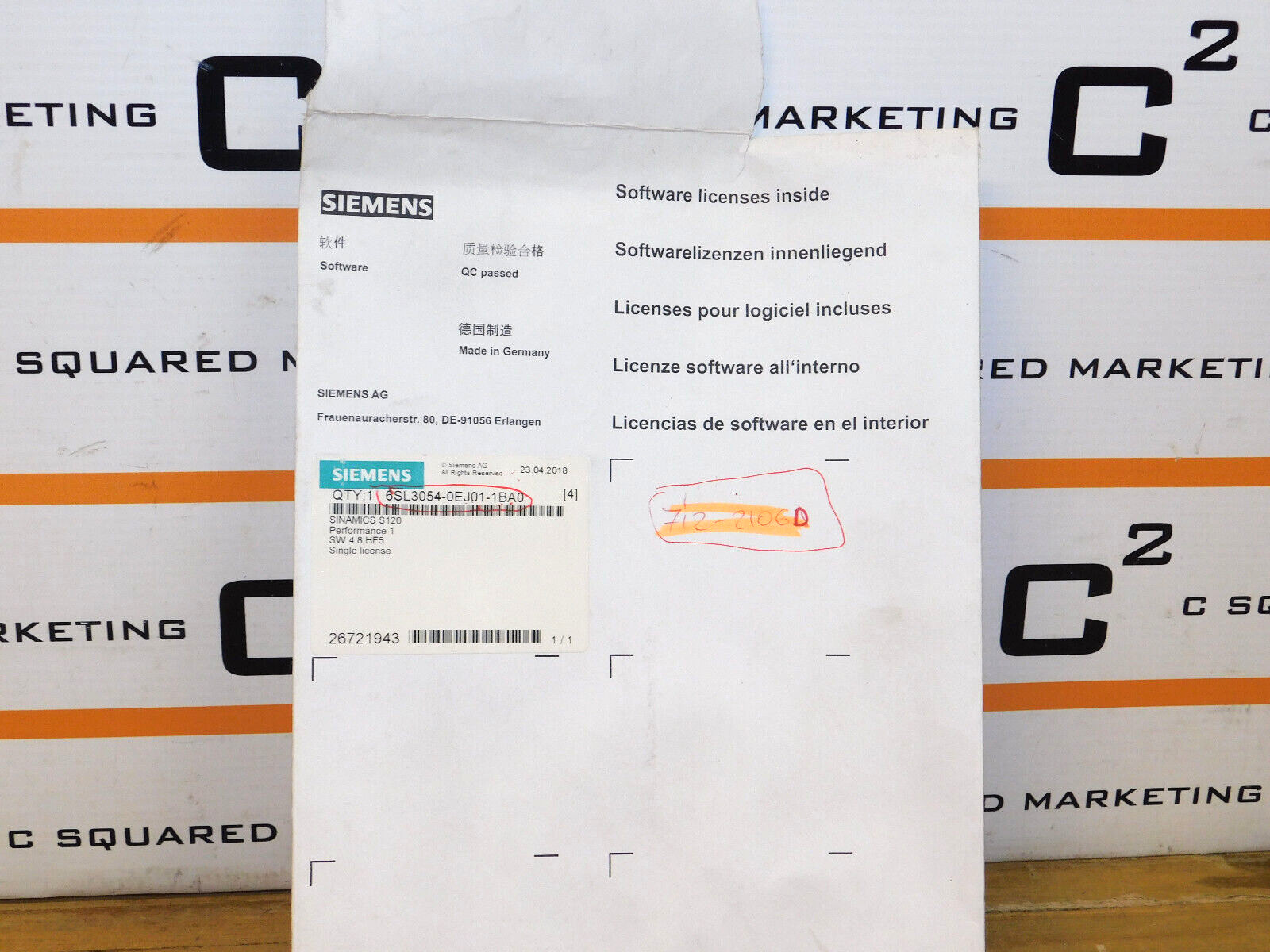 Siemens 6SL3054-0EJ01-1BA0 Sinamics S120 Compact Flash Card open CIM
