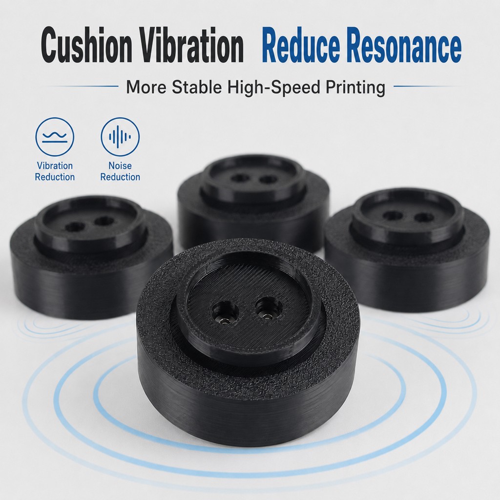 4Pack Anti-Vibration Feet For Bambu X2D / P2S 3D Printer Anti-slip Foot Pad