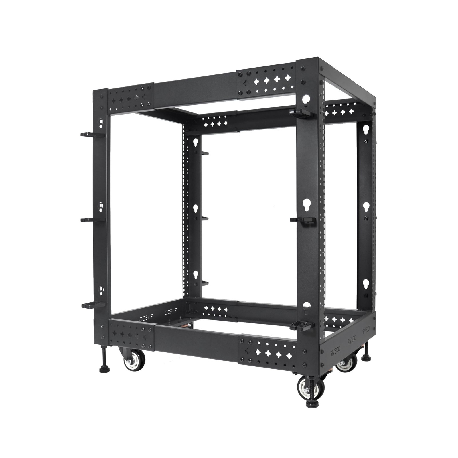 RIVECO 15U Server Rack Adjustable Depth Network 4 Post Cabinet Open Frame wit...