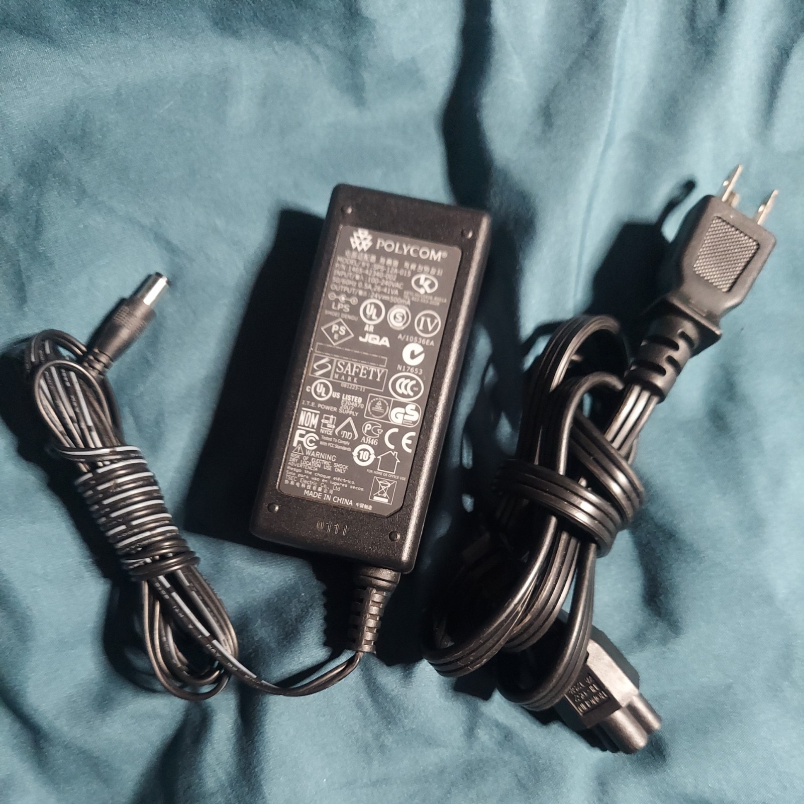 Polycom AC Power Adapter Charger 24V 0.5A Black SPS-12A-015 1465-42340-002 
