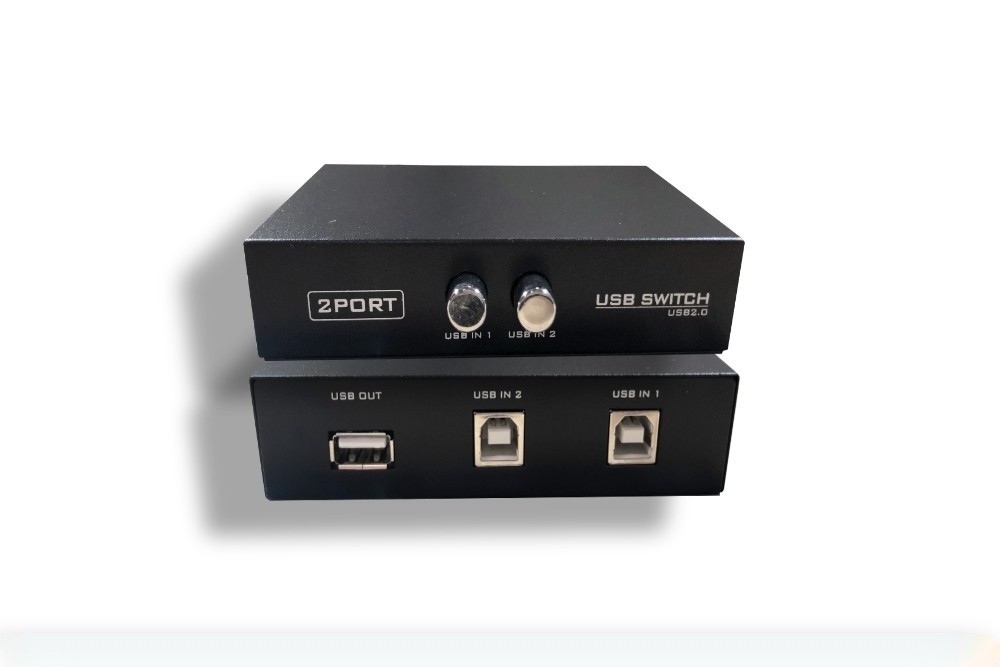 USB Switch Push Button AB 1A-2B Black