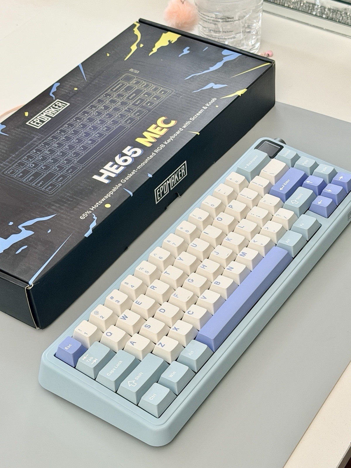 EPOMAKER HE65 MEC Wireless Mechanical Keyboard with Screen, Knob & RGB Backlit