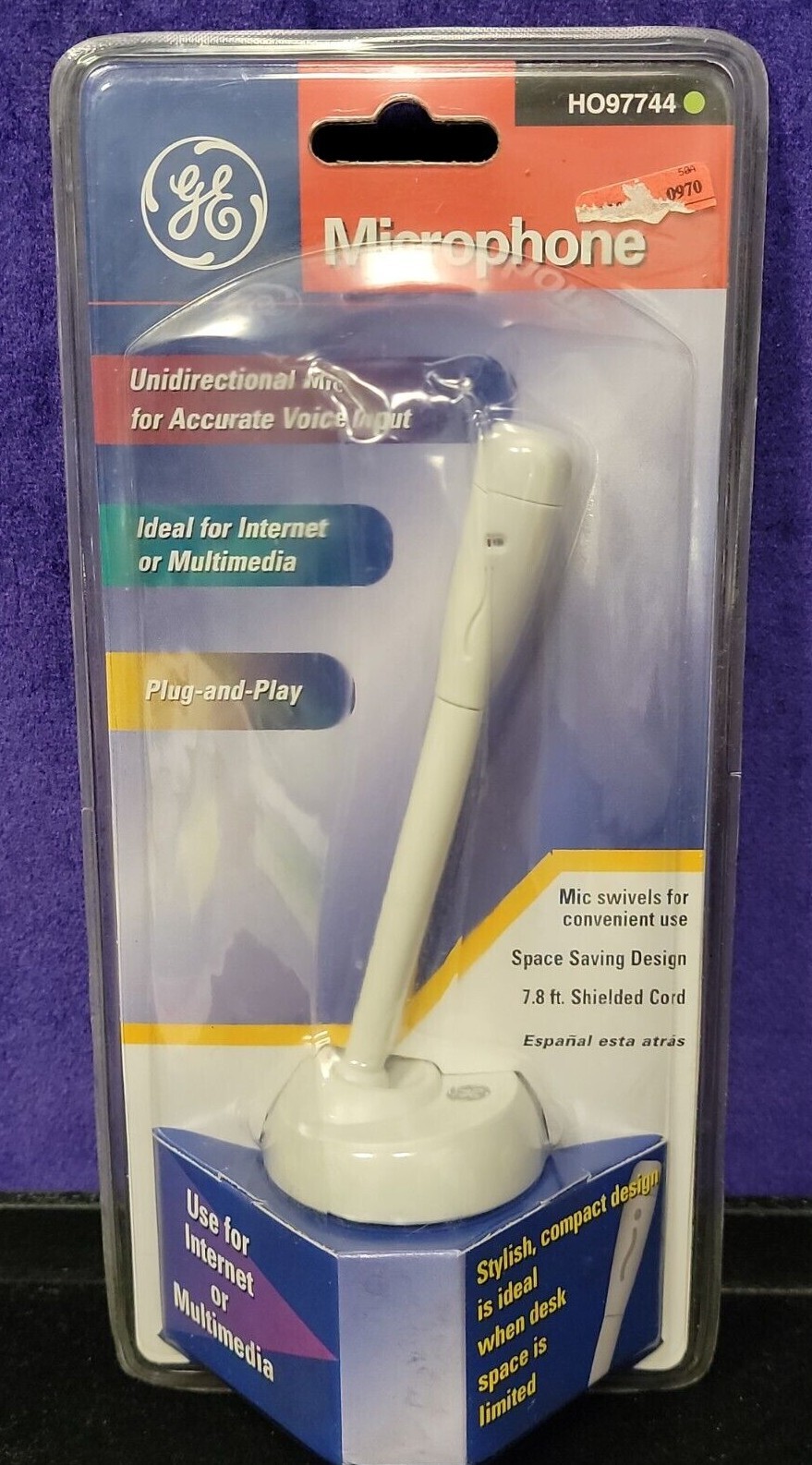 SEALED NEW NIP GE MICROPHONE HO97744 FOR INTERNET, MULTIMEDIA UNIDIRECTIONAL