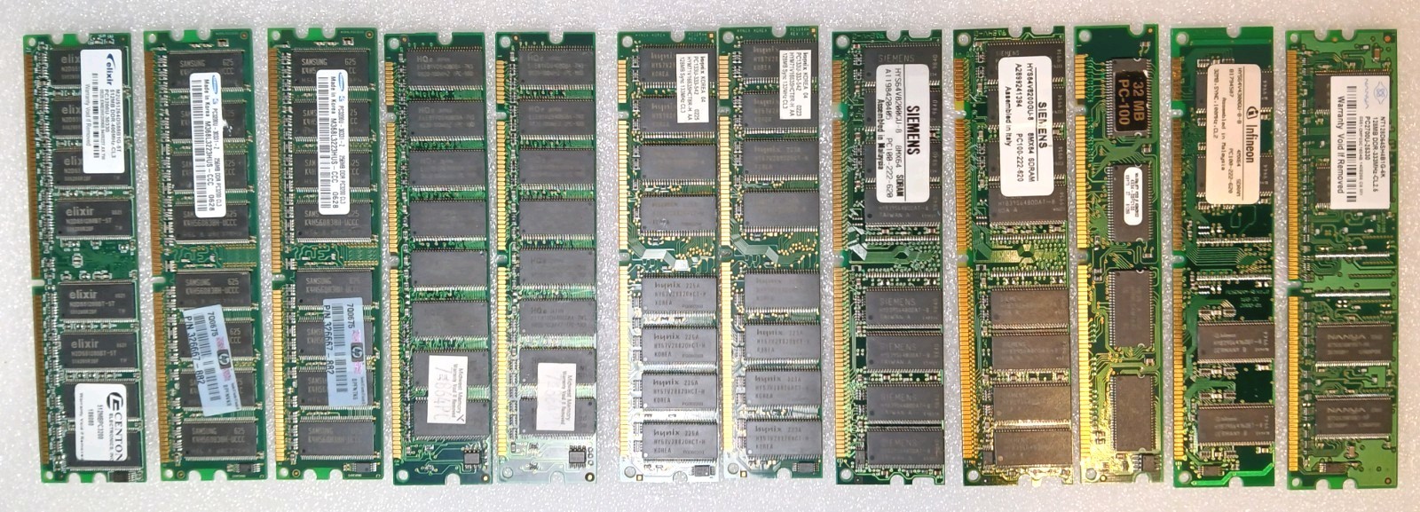 Vintage Computer Memory Lot 12 Sticks –Parts/Untested Lot#5