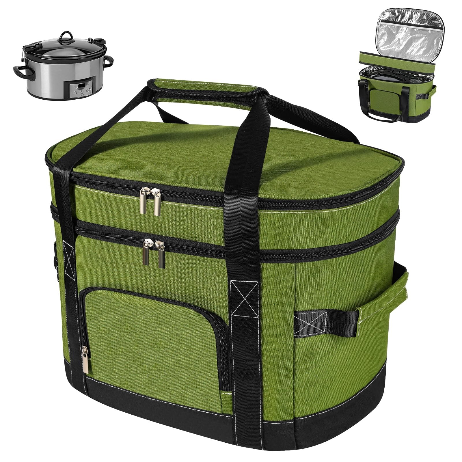 Double Layer Slow Cooker Carrying Bag - Fits 6-8 Quart Crock-Pot & Hamilton B...
