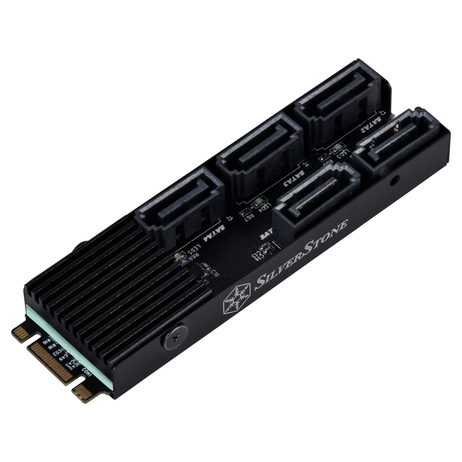 Silverstone Technology ECS07 5-Port SATA Gen3 6Gbps Non-RAID M.2 PCIe Storage...