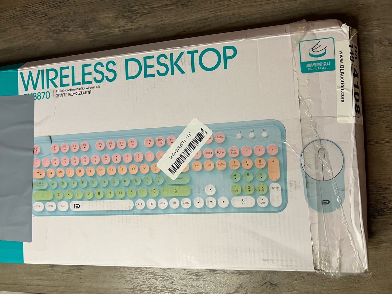 FD 2.4GHz Wireless Keyboard and Mouse Set with Switch Button Full-Size Keyboard