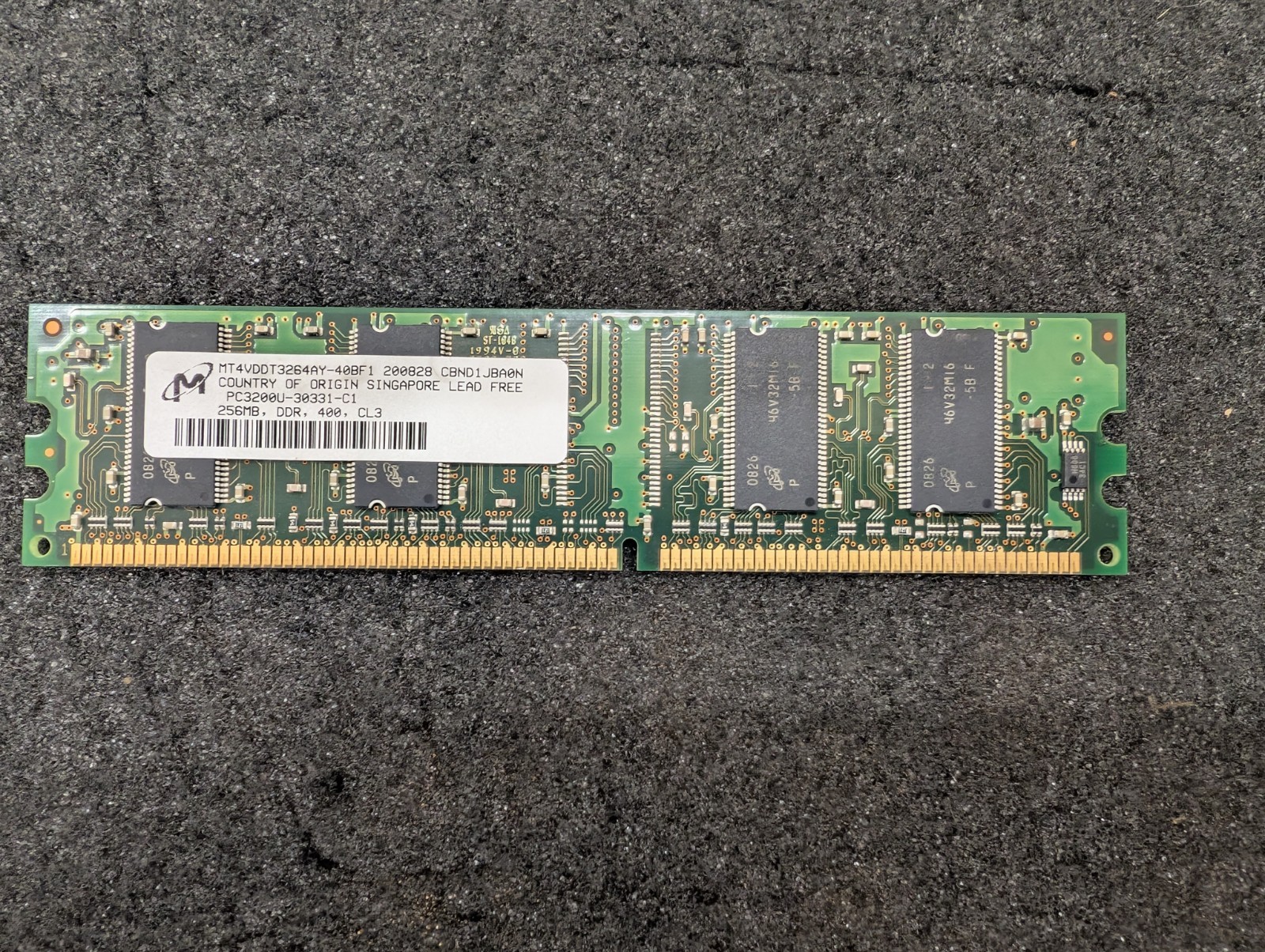 Used, Micron Tech, MT4VDDT3264AY-40BF1, 256 MB Memory Module