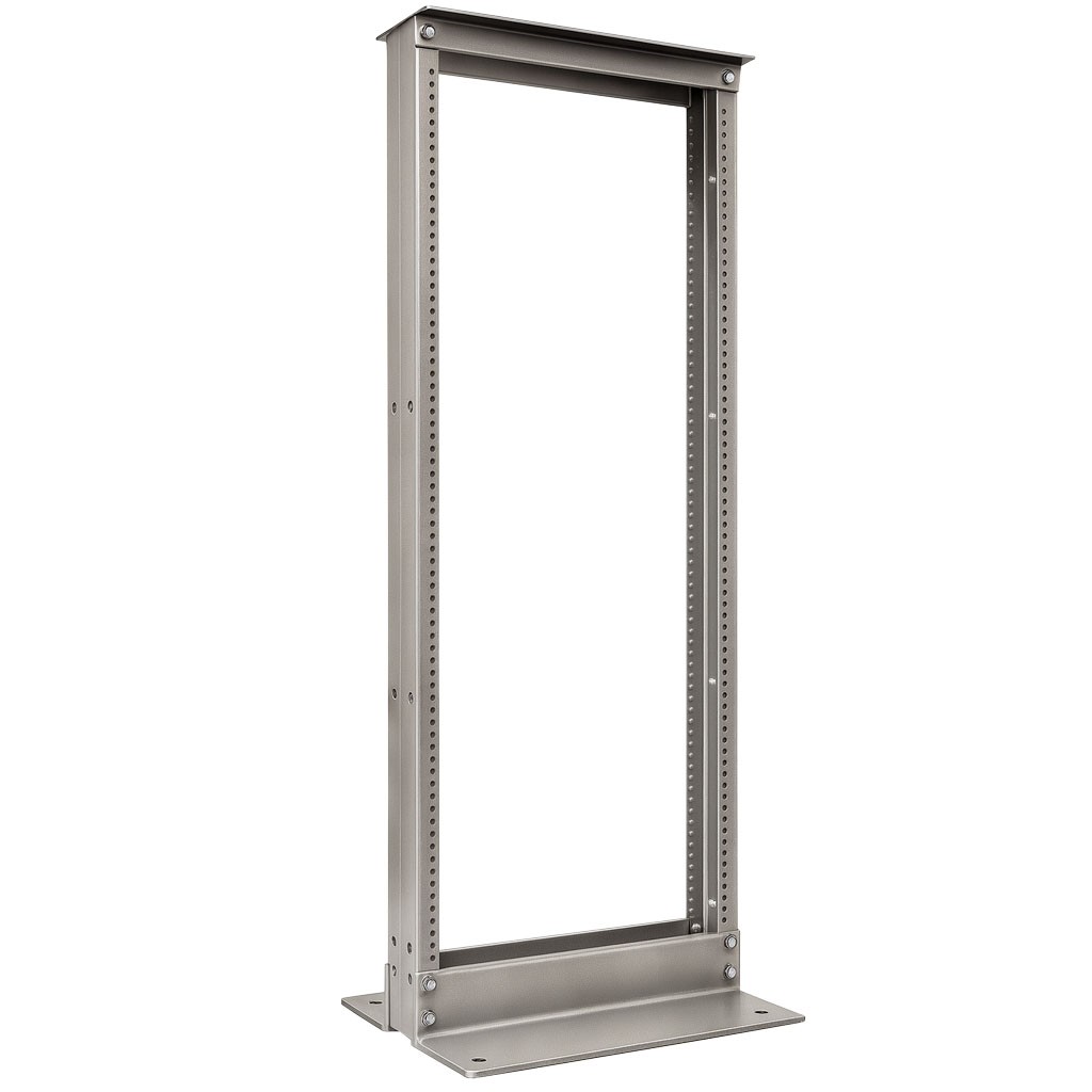 4' Two Post Aluminum Network Rack - Mill Finish - 19" (24U)