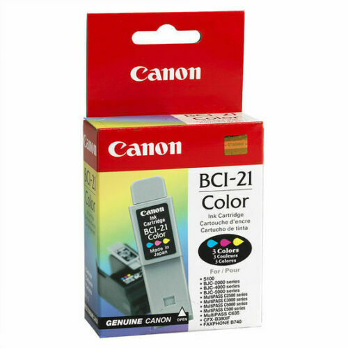 Canon BCI-21 Color Ink Tank, BCI-21COLOR Three Color Ink Cartridge NIB