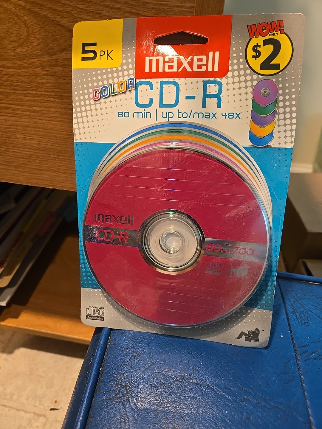 5 Pack Maxell Color CD-R Data - Music Photos - 80mins 700mb - NEW SEALED NOS PK