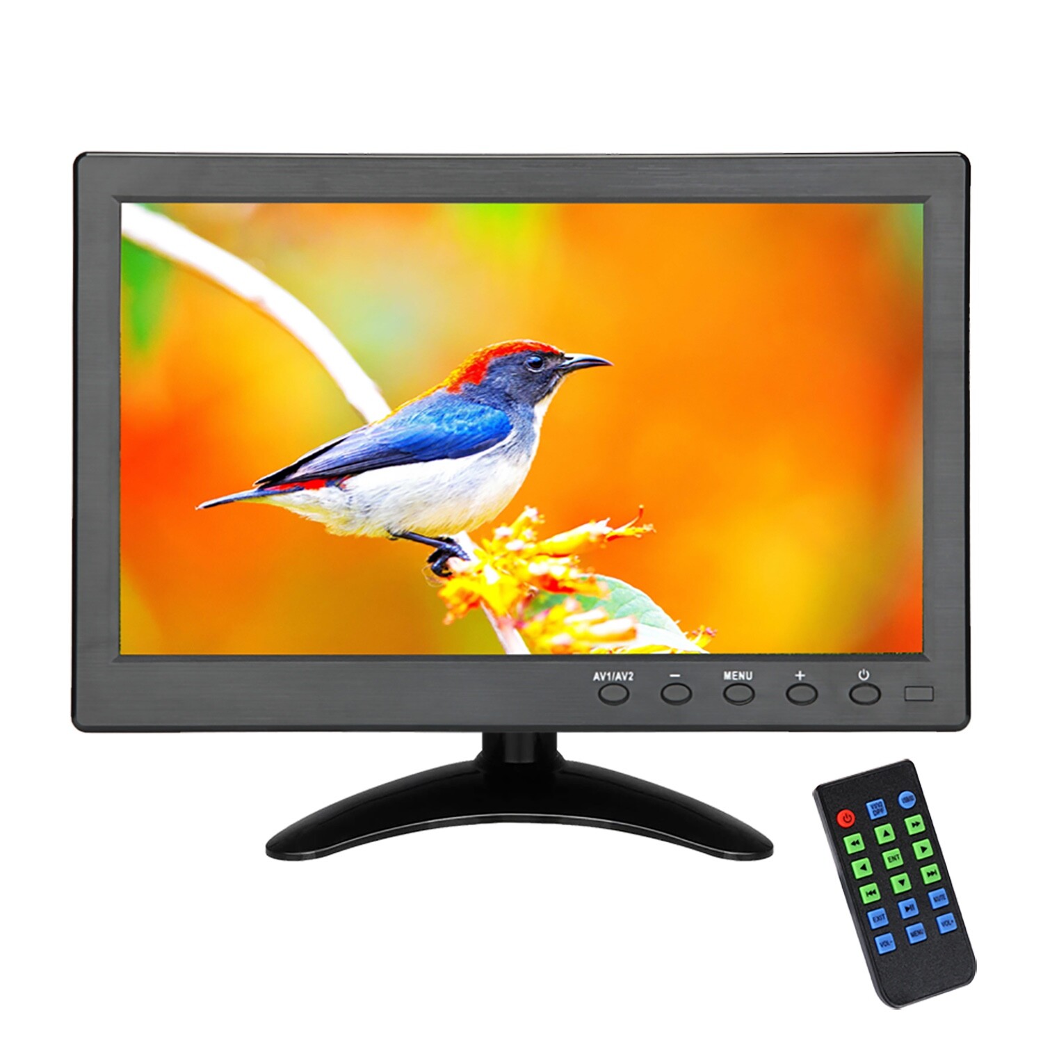 US Stk 10" Portable Small HDMI LCD Monitor for Laptop/TV,Build in speaker,Remote