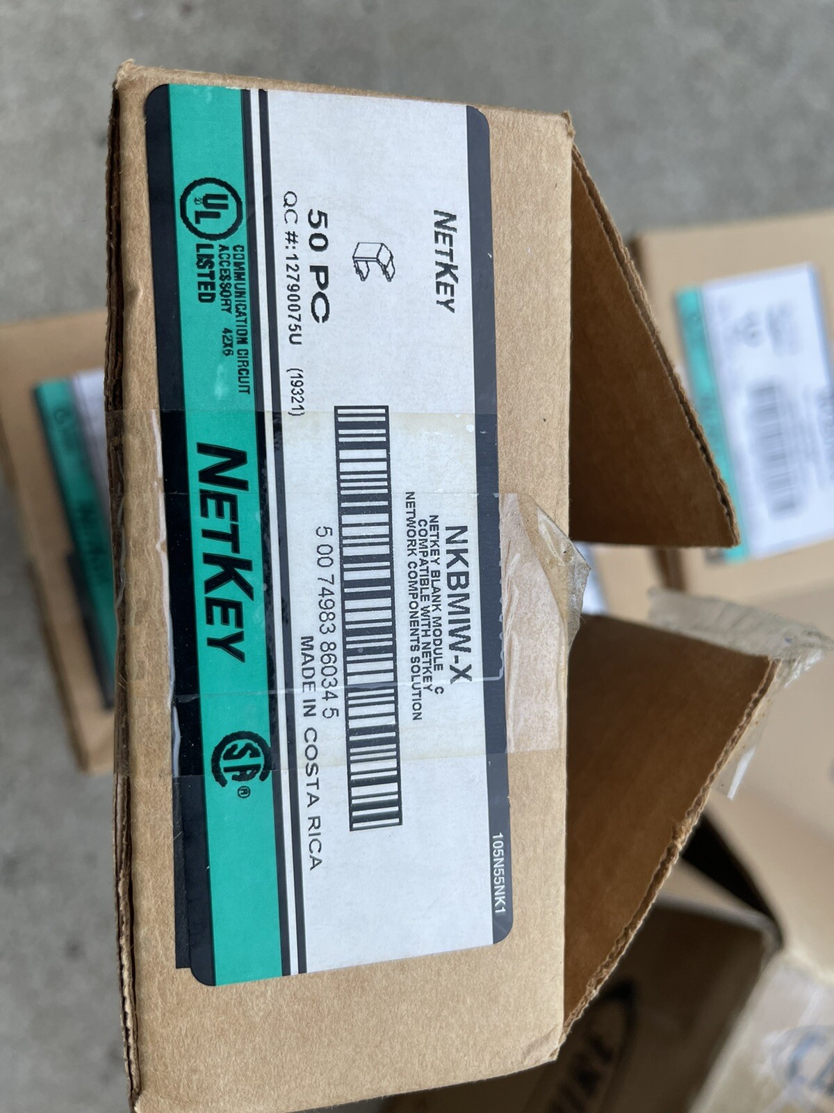 Panduit Netkey Snap-In Blank White Module C Insert, NKBMIW-X - 1 Box Of 50pcs