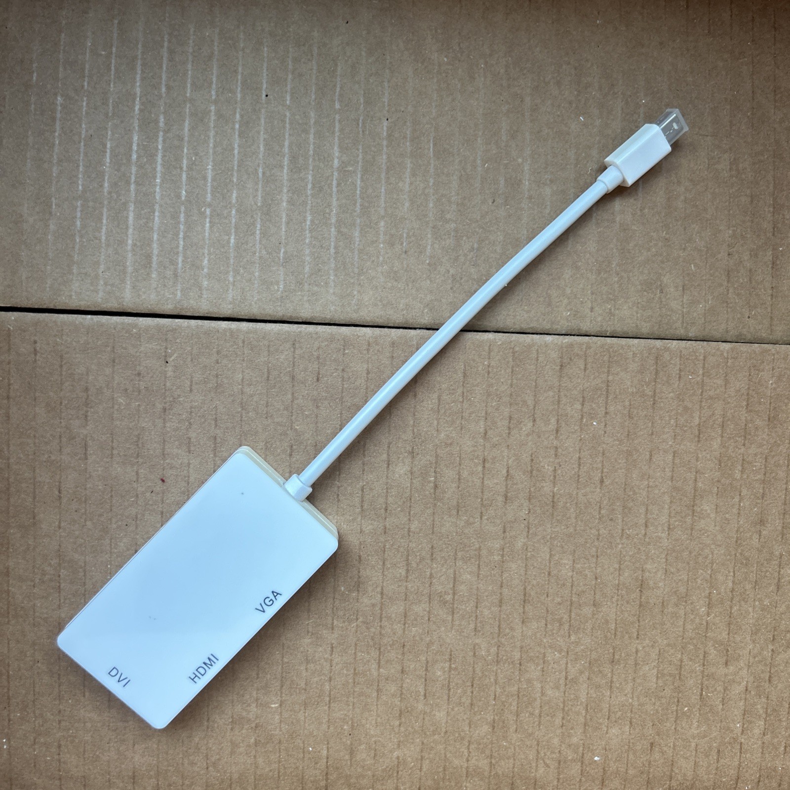 White Thunderbolt Mini Display Port DP To HDMI DVI VGA Adapter Laptop Desktop 4K