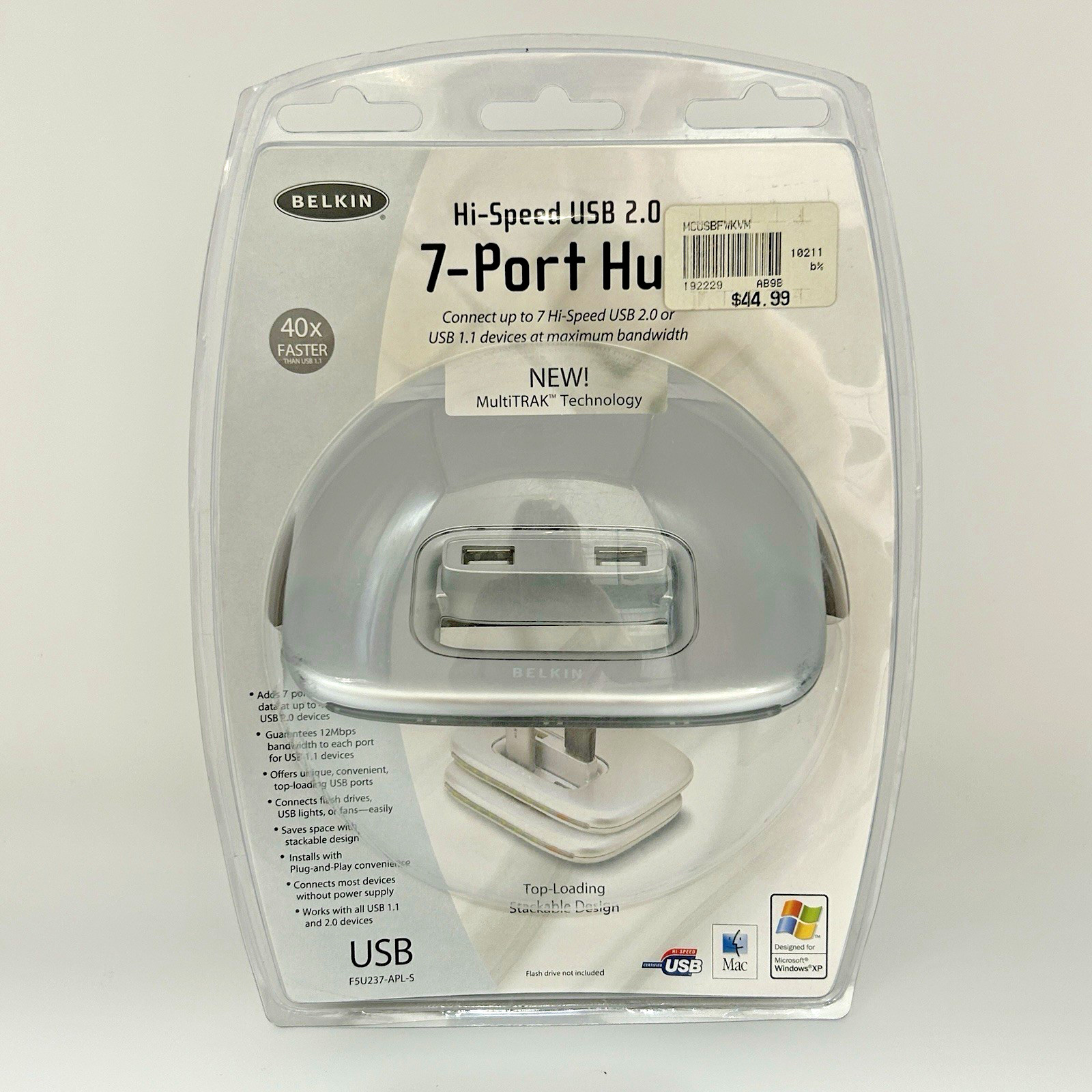 BELKIN Hi-Speed USB 2.0 7-Port Hub Mac PC F5U237 Vintage 2005 New Sealed