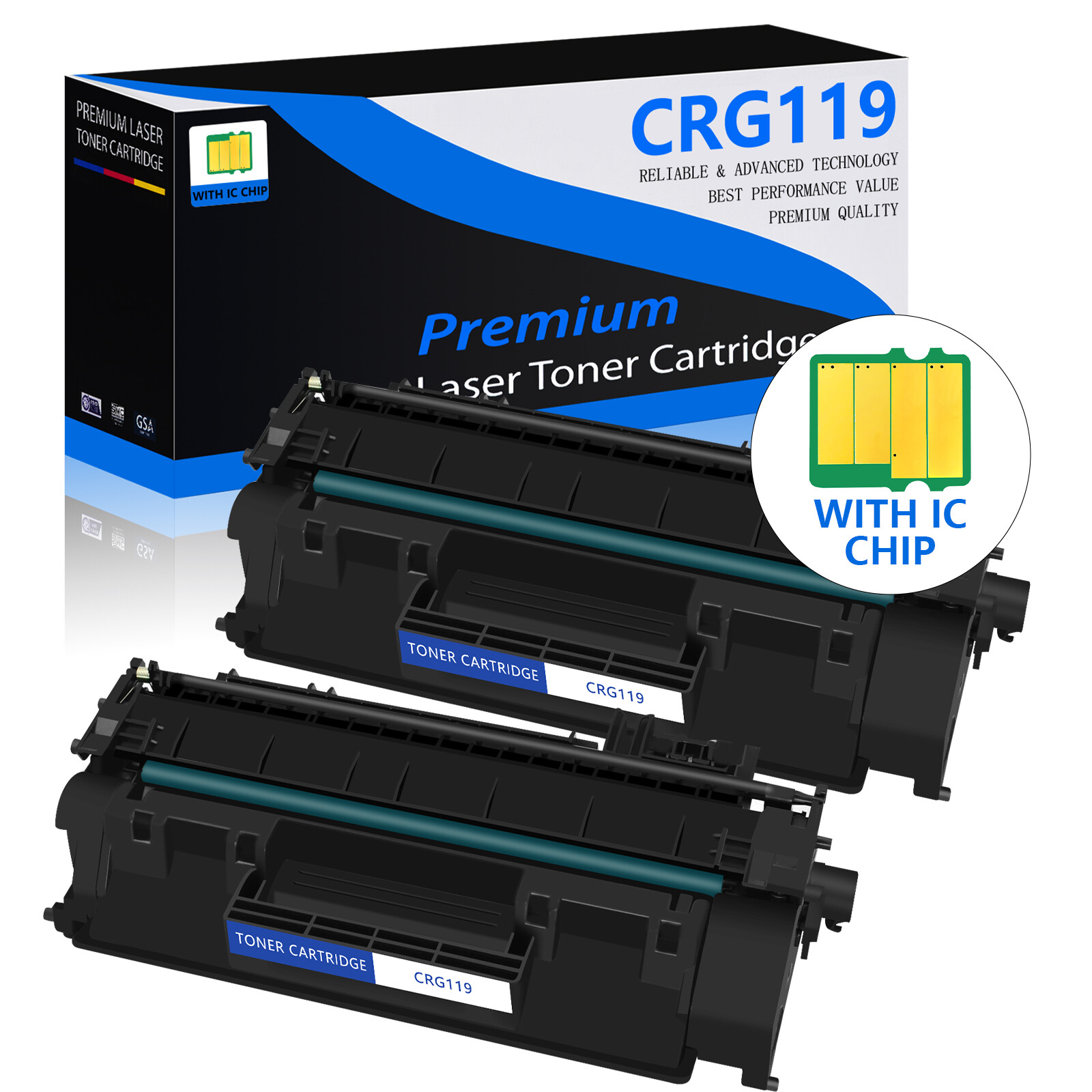 2 PACK CRG119 Toner for Canon 119 II imageClass LBP6650DN LBP6670DN LBP6310DN