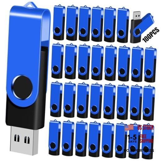 100-Pack USB Flash Drives Bulk  USB 2.0 Thumb Drive,Blue 8GB 100PCS-Blue