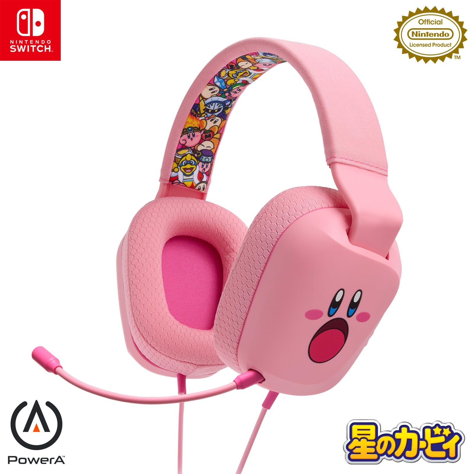 PowerA Wired Headset for Nintendo Switch - Kirby's Dream Land Face NSHS0299JP-01