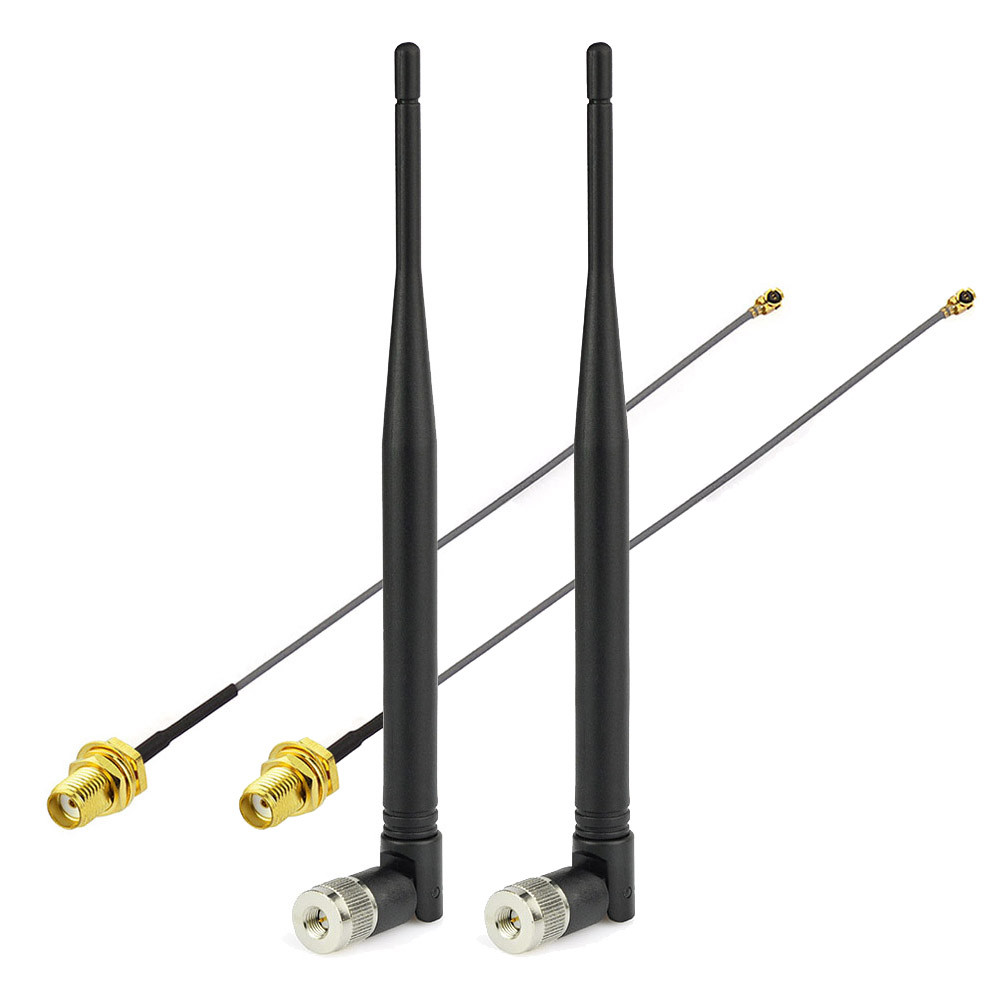 2-Pack 868MHz 915MHz ZigBee RFID Smart Home SMA Male 3dBi Antenna,IPX U.FL Cable