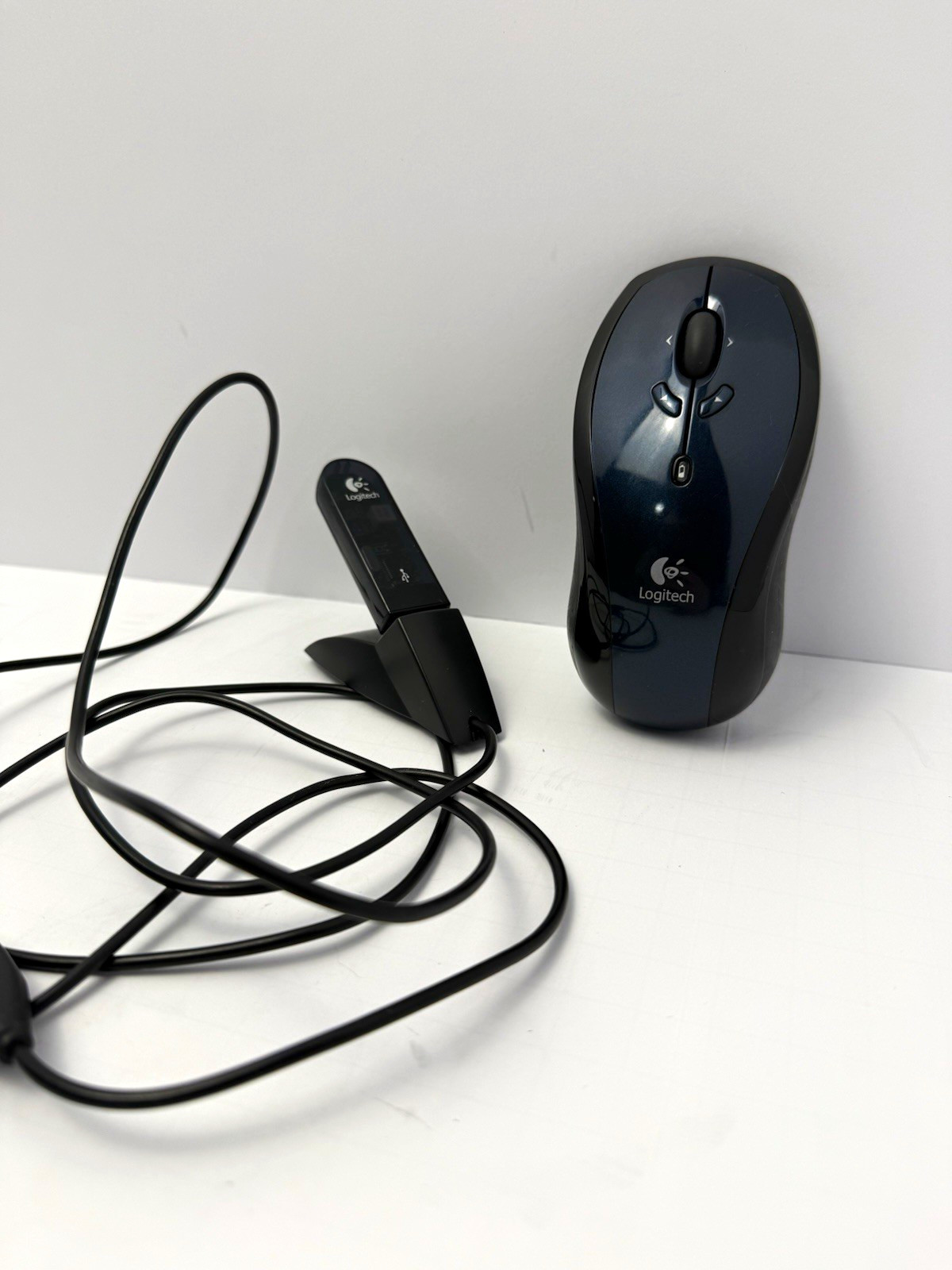 Logitech MX 610 Cordless Laser Mouse Blue USB Receiver & Extension Stand