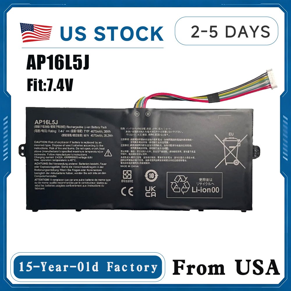 Battery For Acer Spin 1 SP111-32N SP111-33 TravelMate X5 TMX514-51 AP16L5J 36Wh