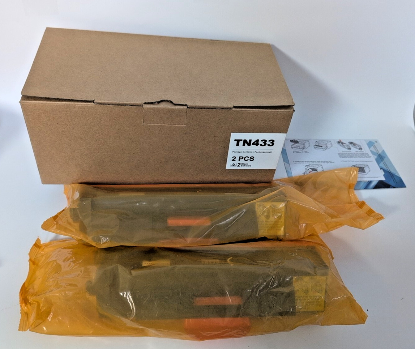 2 PACK E-Z INK BLACK  TN433 EASY INK EASY PRINT EXP.  05-2026