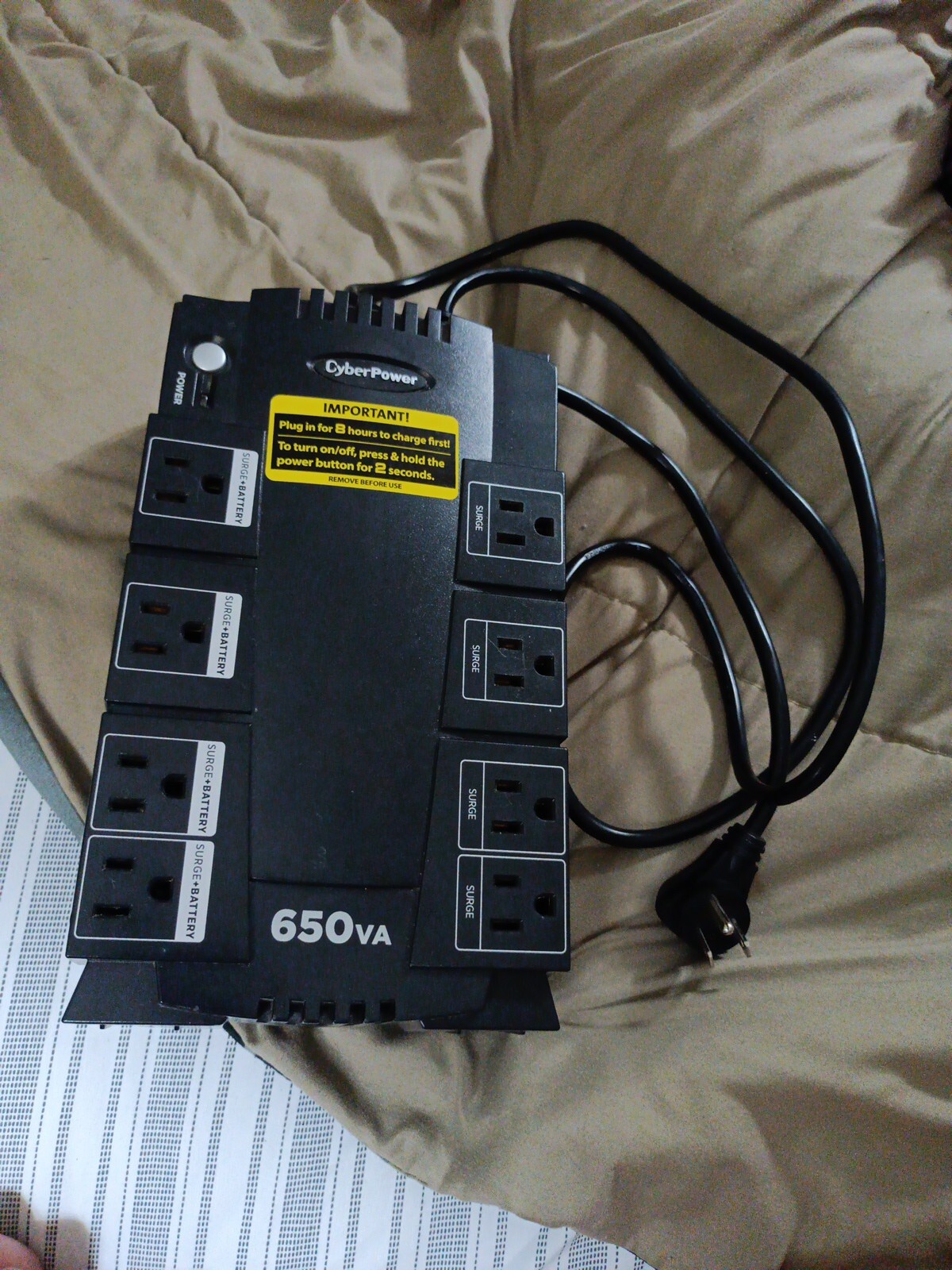 EC650LCD Ecologic Battery Backup & Surge Protector UPS System, 650VA/390W