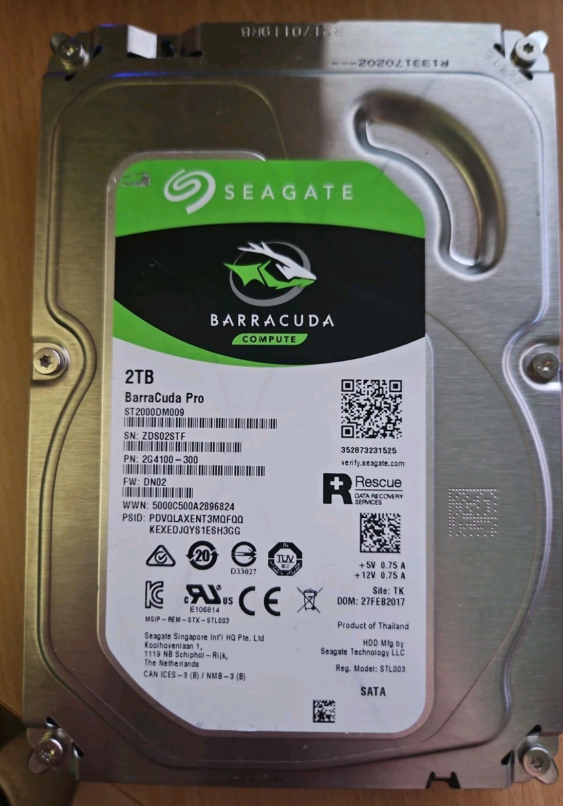 Seagate | Barracuda Pro ST2000DM009 | 2TB | SATA3 | 128MB Cache | Health: Good |