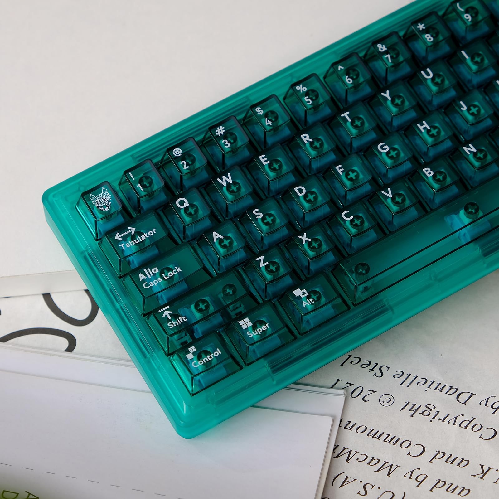 114 Keys Green Crystal Transparent Keycaps PC Cherry Fits 61/64/87/98/104 Key