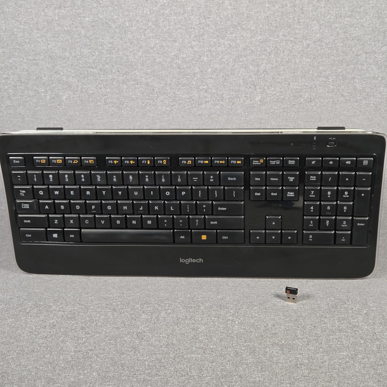 LOGITECH K800 Wireless Illuminated Keyboard (Y-R0065) with USB Receiver Dongle