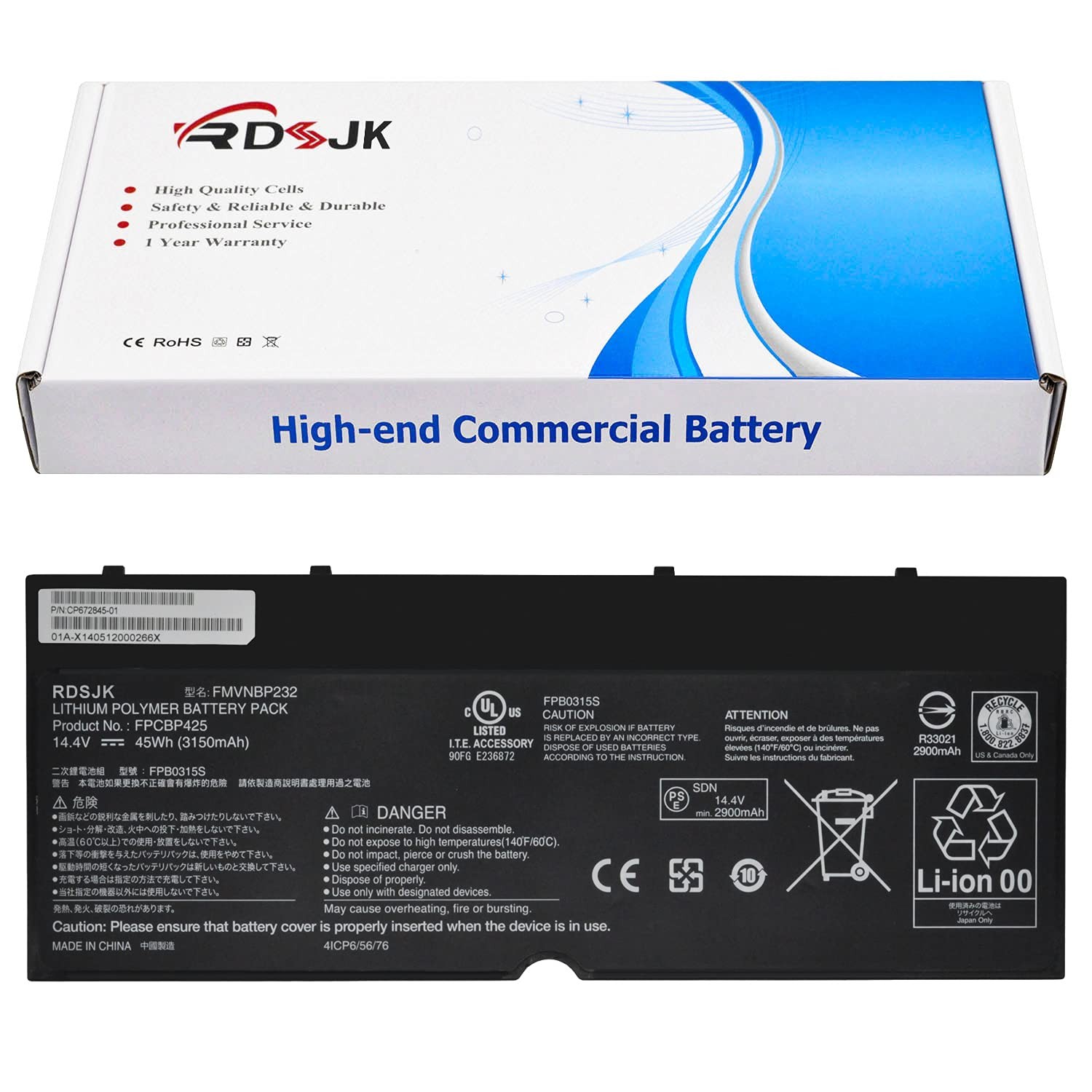 RDSJ FPCBP425 FMVNBP232 Laptop Battery for Fujitsu Lifebook U745