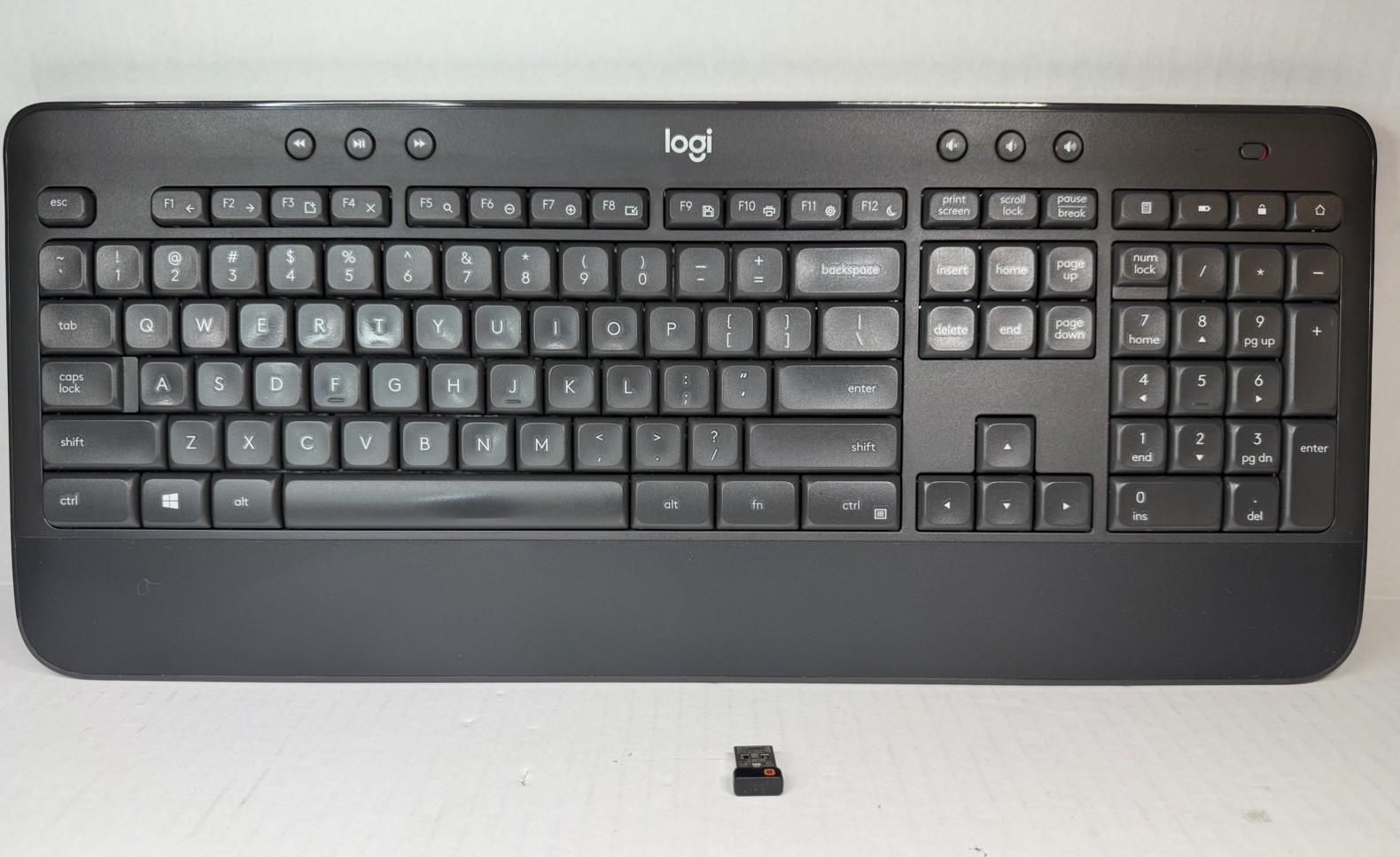 Logitech Black K545 Wireless Full Size Keyboard Palm Rest Numeric Keypad Unit #1