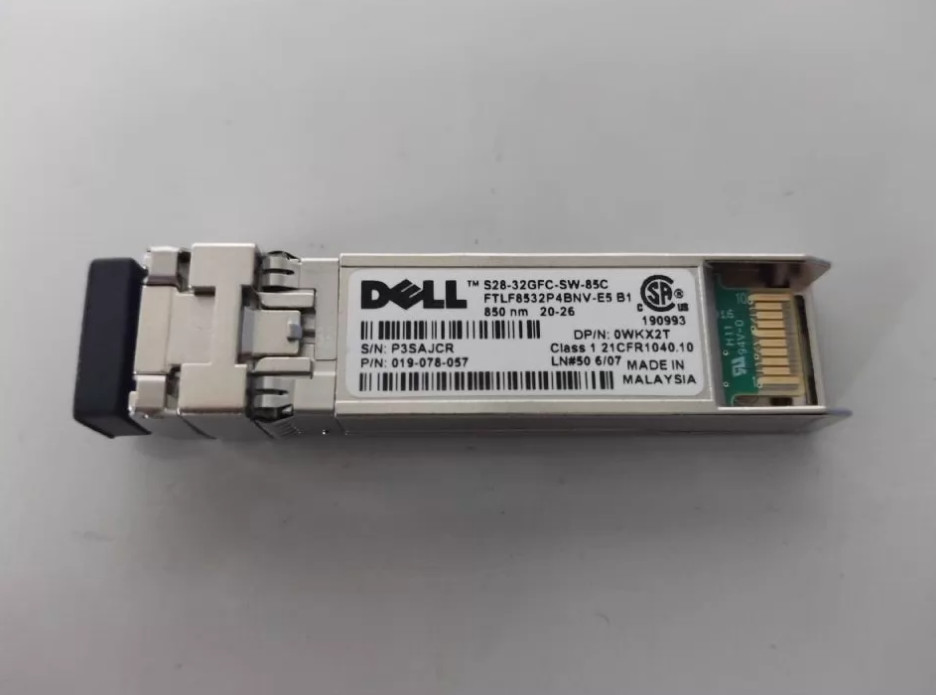 Used Dell EMC S28-32GFC-SW-85C 100m SW 32G SFP+ Transceiver WKX2T 0WKX2T