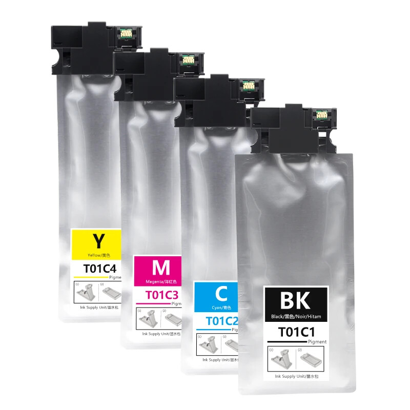 T01C1‑T01C4 Ink Bag with Chip for Epson Workforce Pro WF‑C529RDTW WF‑C579RDTW