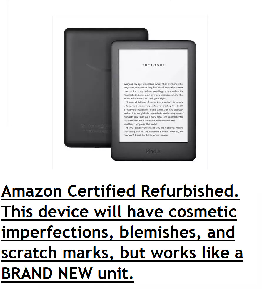 Amazon Kindle 10th Generation 4GB BLACK eReader eBook Tablet WiFi 2019 Model USE