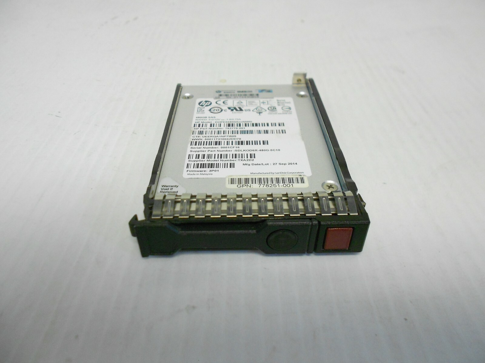 HP 480GB SSD SAS 2.5" 6Gbps Server Hard Drive DL360 DL380 DL385 G8 G9 Gen 8 9 