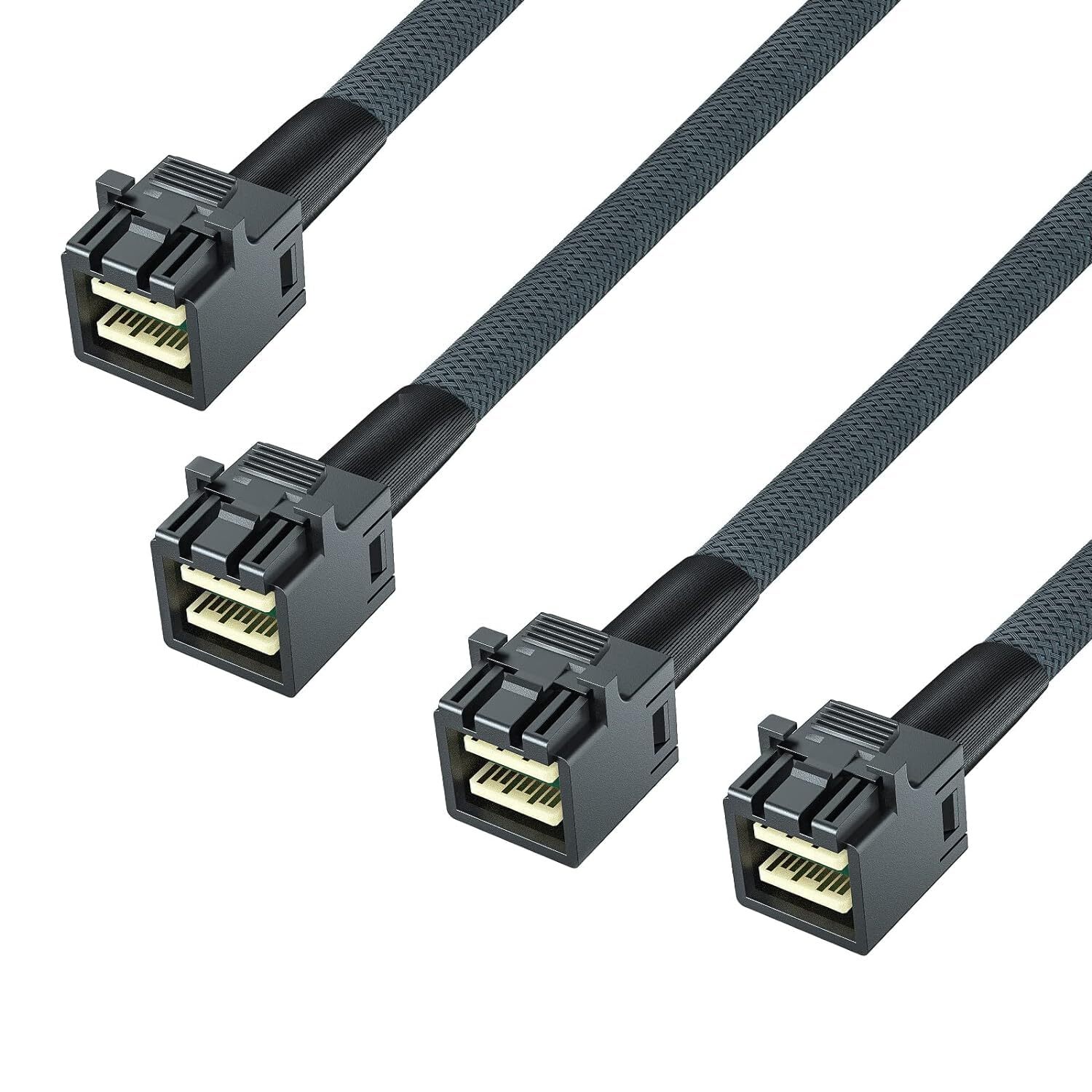 2 Packs 12G Internal HD Mini SAS SFF-8643 to SFF-8643 Cable 100-Ohm 0.5~1 meter